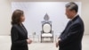 U.S. Vice President Kamala Harris greets China's President Xi Jinping before the APEC Leaders' Retreat in Bangkok, Thailand, Nov. 19, 2022. (The White House/Handout via Reuters) 