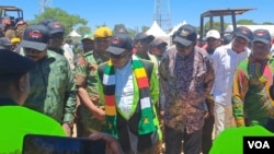 President Emmerson Mnangagwa, vice president Kembo Mohadi and some senior Zanu PF officials attending National Youth Day in Masvingo on Wednesday.
