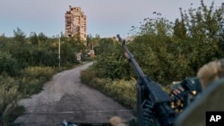 FILE - A Ukrainian soldier in his position in Avdiivka, Donetsk region, Ukraine, Aug. 18, 2023.