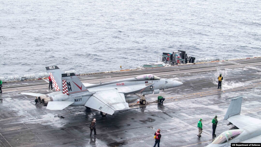 지난 6월 미한일 3국의 첫 다영역 연합 훈련 ‘프리덤 에지’ 중 F-18 슈퍼호넷이 이륙을 준비하는 모습. (자료사진)