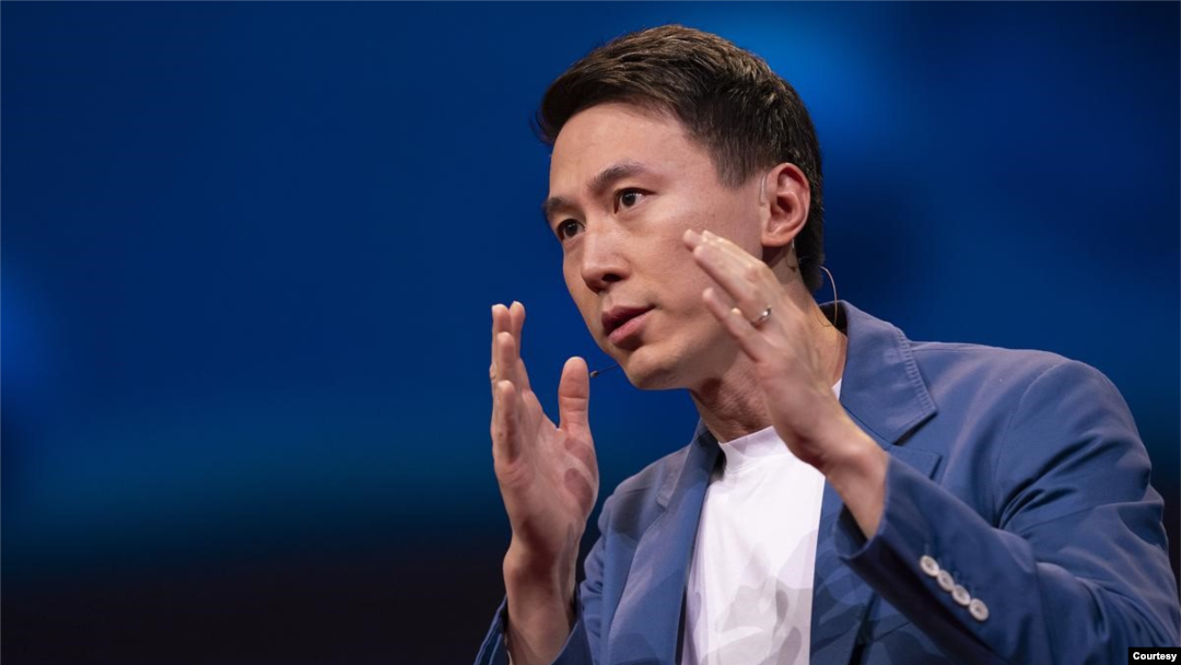 Shou Chew speaks at TED2023 on April 20, 2023, Vancouver, BC, Canada. (Gilberto Tadday/TED)