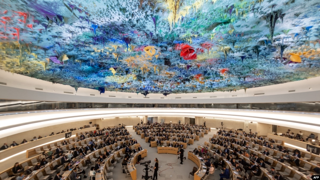 FILE - The United Nations Human Rights Council meets in Geneva May 11, 2023.