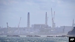 從日本北部的福島縣浪江町看到的福島第一核電站。(2023年8月24日)