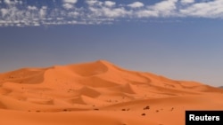 A view of the Lala Lallia star dune of the Sahara Desert, in Erg Chebbi, Morocco, as seen in an undated handout image from 2008 and obtained by Reuters on March 1, 2024. (Charlie Bristow/Handout via REUTERS)