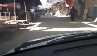 Shops Closed as Part of a Strike in Javanrud, Iran,