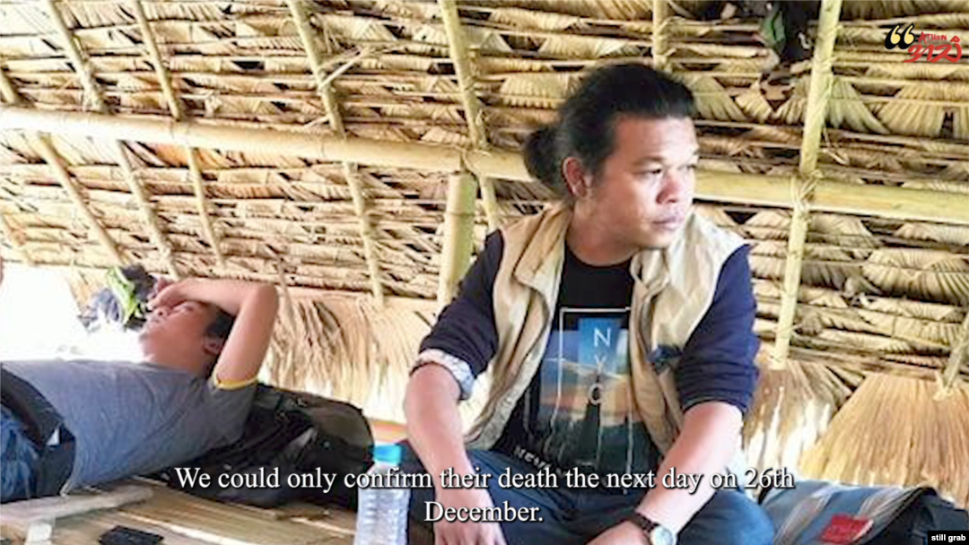 A screenshot of 'Walking Into The Darkness', a documentary on journalists covering Myanmar's coup