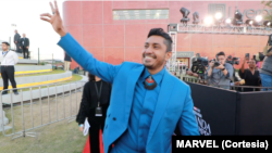 El actor mexicano Ténoch Huerta durante la presentación en Ciudad de México de "Black Panther: Wakanda Forever", la película de Marvel en la que da vida a Namor, un personaje con rasgos muy latinos. Foto: Cortesía/MARVEL