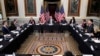Doug Emhoff, center, the husband of Vice President Kamala Harris, speaks during a roundtable discussion with Jewish leaders about the rise in antisemitism, at the Eisenhower Executive Office Building on the White House Campus in Washington, Dec. 7, 2022.