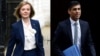 FILE - Either foreign Secretary Liz Truss, left, or former Finance Minister Rishi Sunak will be named the next British prime minister on Sept. 5, replacing Boris Johnson. 