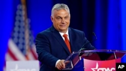 FILE - Hungarian Prime Minister Viktor Orban is pictured at the Conservative Political Action Conference in Dallas, Aug. 4, 2022.