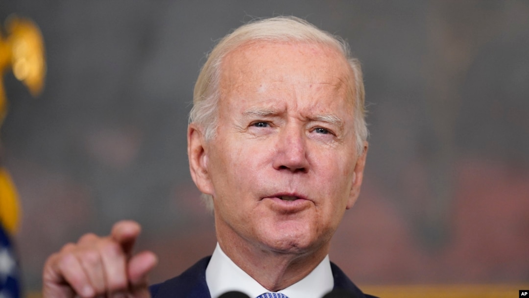 President Joe Biden speaks about the Inflation Reduction Act of 2022 in the State Dining Room of the White House in Washington, July 28, 2022. 