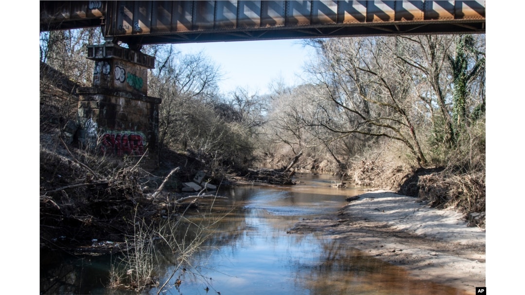 A portion of South Fork Peachtree Creek is shown on Wednesday, Jan. 26, 2022, in Decatur, Georgia.