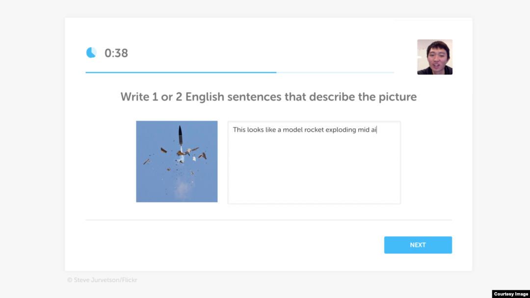An image of the writing part of the Duolingo English Test.