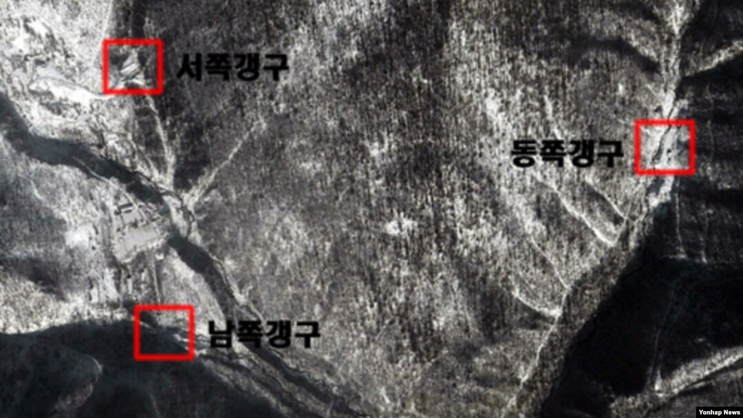 구글 어스가 지난해 11월 13일 촬영한 북한 함경북도 길주군 풍계리 핵실험장 일대 모습.