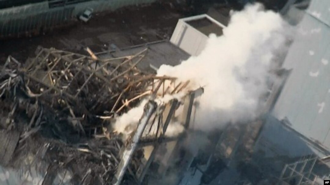 The heavily damaged Fukushima nuclear plant in Japan.