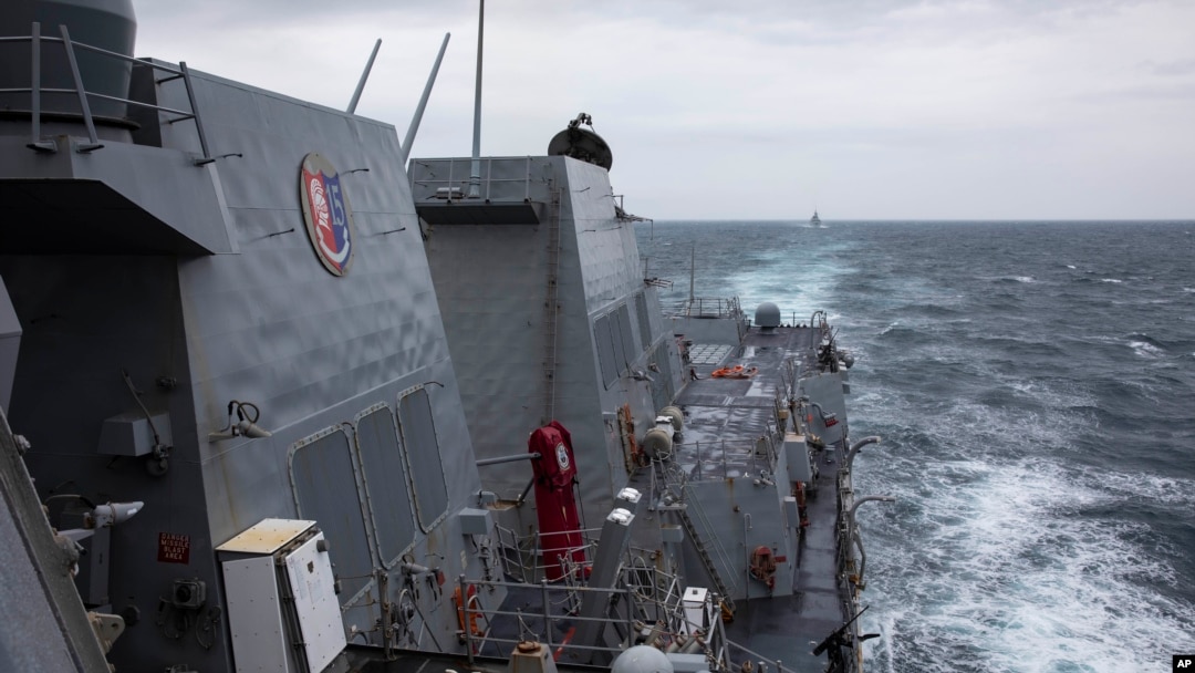 美國拉爾夫·約翰遜號飛彈驅逐艦2023年9月9日在台灣海峽進行例行行動。