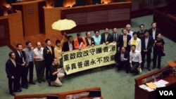 政改爭議成為2015年上半年香港政治的焦點。(美國之音湯惠芸)