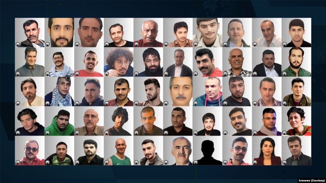 This image shows a number of "political and security" prisoners sentenced to death by the courts of the Islamic Republic of Iran.