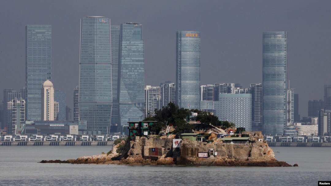 台灣的金門獅嶼與中國大陸的廈門只有幾公里之遙（路透社資料照）