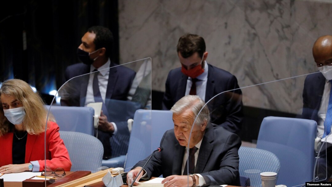 El secertario general de la ONU, Antonio Guterres, en una sesión informativa en nueva York, el 16 de agosto de 2021.