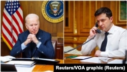 Президент США Джо Байден и президент Украины Владимир Зеленский. Архивный коллаж