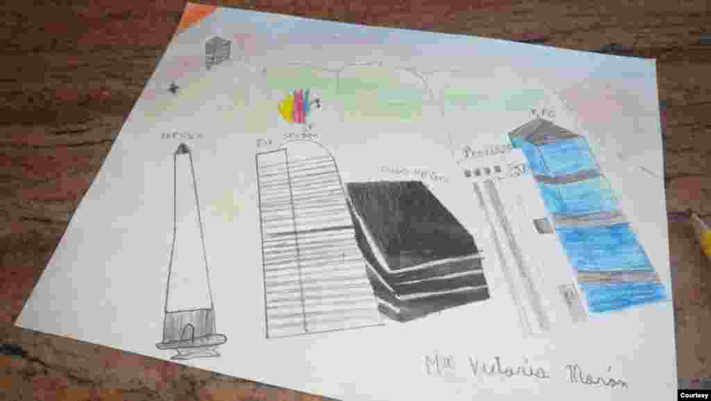Maria Victoria Morón de 9 años sueña con que en su ciudad sigan presentes los colores tan bonitos que tiene, como las guacamayas. Quiere ser arquitecta y desea que cada vez se puedan construir más edificios.