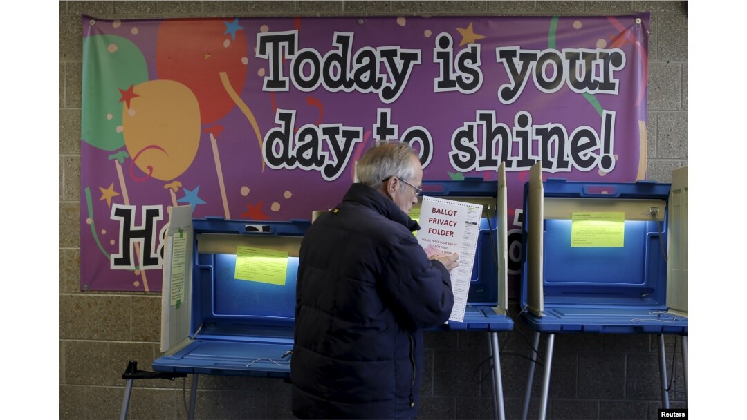 FILE - A man casts his ballot in the Wisconsin presidential primary in Milwaukee, Wisconsin, April 5, 2016. "People who are likely voters tend to be older, whiter, more financially secure,” says Carroll Doherty of the Pew Research Center.