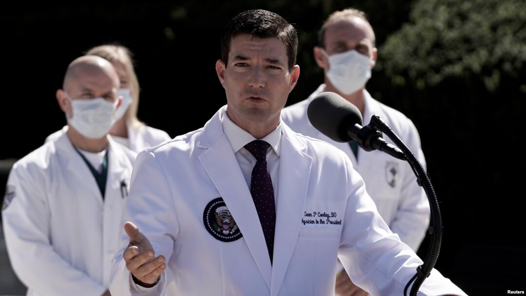 Sean Conley, médico do Presidente fala a jornalistas, 3 outubro 2020 