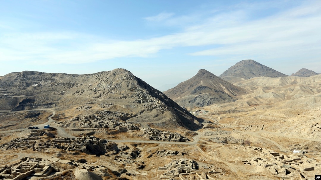 نمایی از معدن مس عینک واقع در ولایت لوگر