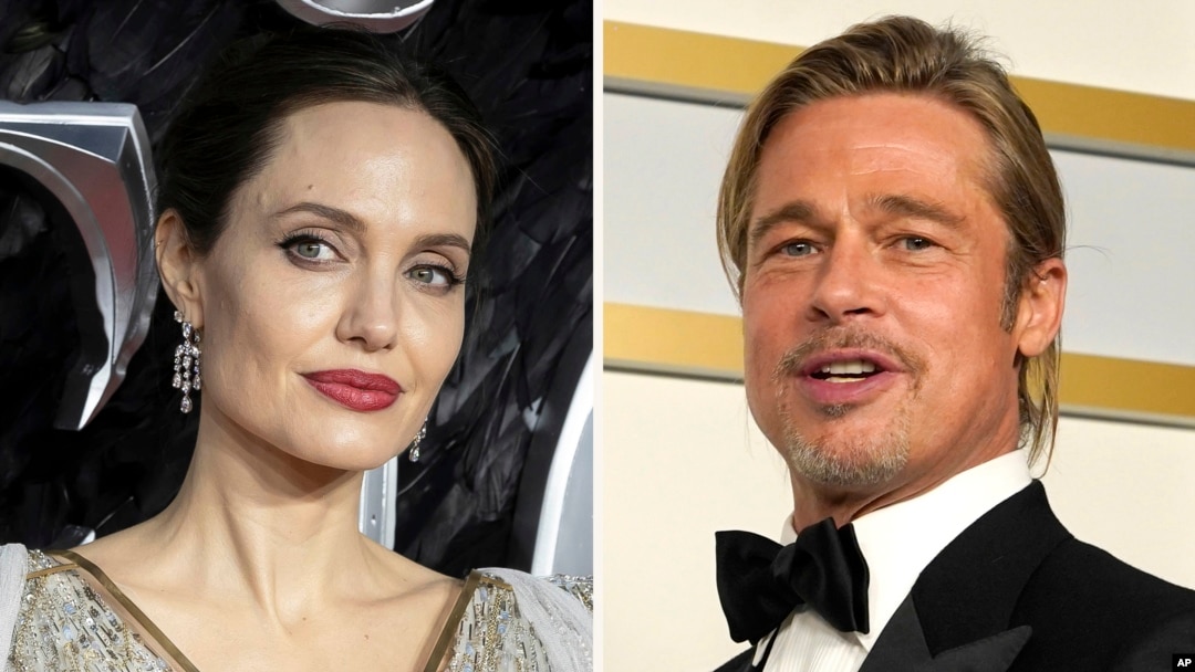 Angelina Jolie, a la izquierda, en el estreno europeo de "Maléfica, dueña del mal" en Londres el 9 de octubre de 2019, y Brad Pitt ceremonia de los Oscar el 25 de abril de 2021, en Los Ángeles. La pareja ha llegado a un acuerdo de divorcio después de 8 años de querella.