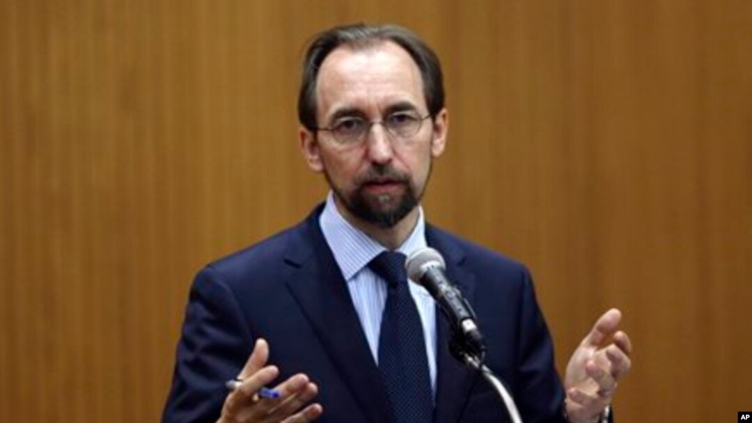 FILE - U.N. High Commissioner for Human Rights Zeid Ra’ad Al Hussein says all discussions of migration policy are grounded in the need to protect the human rights of all migrants. 