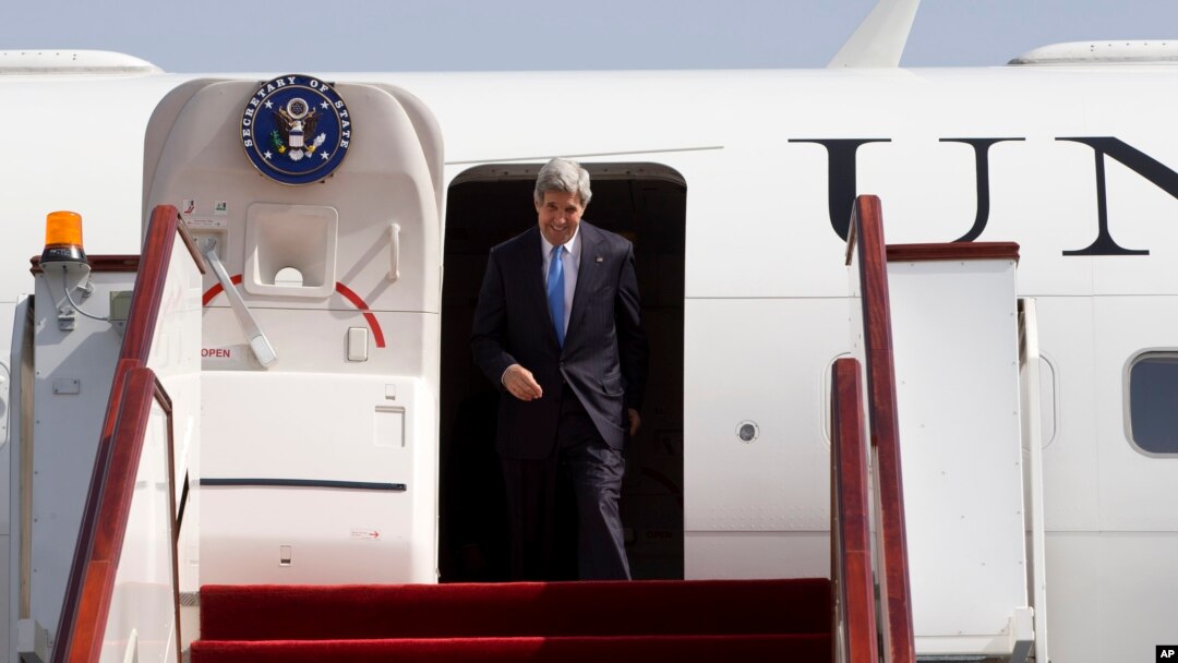 U.S. Secretary of State John Kerry arrives in Doha, Qatar, June 22, 2013.