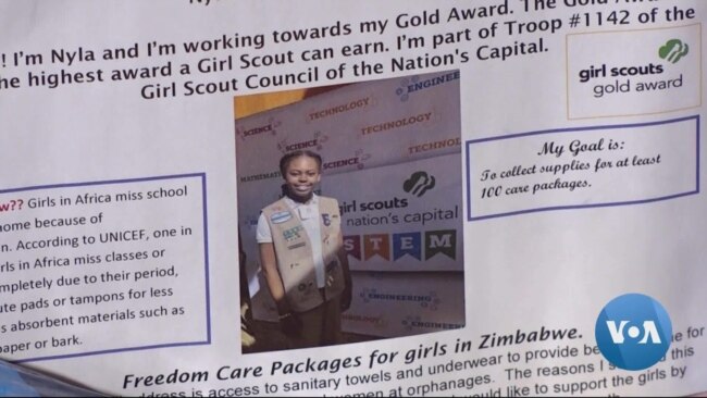 US Girl Scout Collects Female Health Products for Zimbabwe Teens