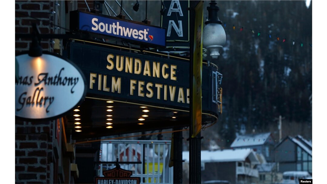 FILE - The marque on the Egyptian Theatre is pictured before the opening day of the Sundance Film Festival in Park City, Utah, Jan. 21, 2015.