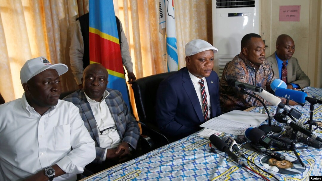 Jean-Marc Kabund (C), vice-président ya Assemblée nationale, président ya UDPS mpe ya lingomba CACH na Kinshasa, 8 janvier 2019