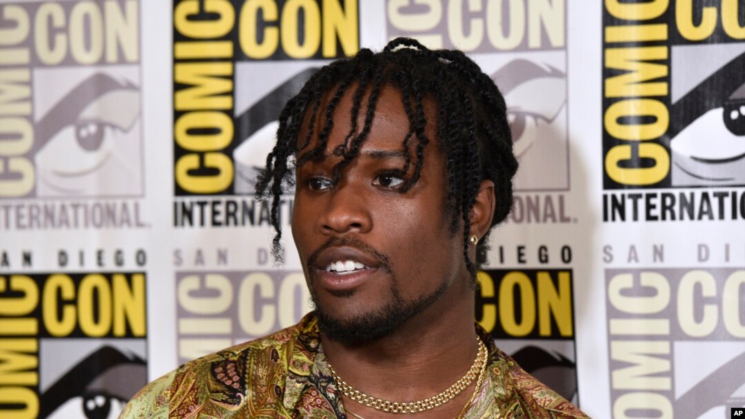 Shameik Moore attends the "Spider-Man: Into the Spider-Verse" press line on day two of Comic-Con International on July 20, 2018, in San Diego. 