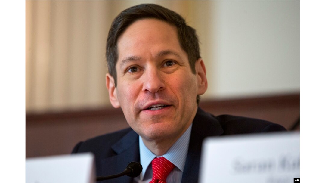 FILE - Then-CDC Director Tom Frieden speaks during a discussion on Ebola in West Africa on Capitol Hill in Washington, Jan. 13, 2015.