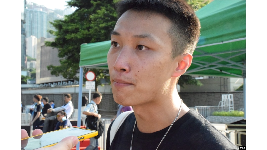香港民陣召集人岑子杰。(美國之音湯惠芸攝)