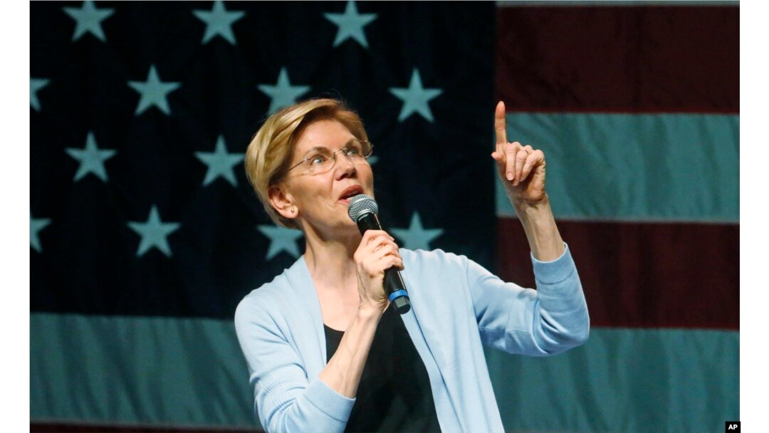 Democratic presidential candidate Sen. Elizabeth Warren, D-Mass., speaks during an campaign rally, April 17, 2019, in Salt Lake City.