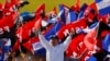 ARCHIVO - El presidente de Nicaragua, Daniel Ortega, llega a un mitin por el 39 aniversario de la victoria sandinista que derrocó a la dictadura de Somoza, en Managua, Nicaragua. (AP Photo/Alfredo Zuniga)
