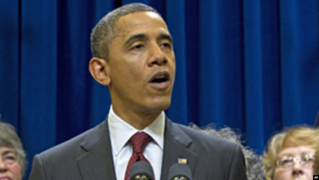 President Barack Obama speaks in the Eisenhower Executive Office Building on the White House campus in Washington, Dec. 15, 2011.