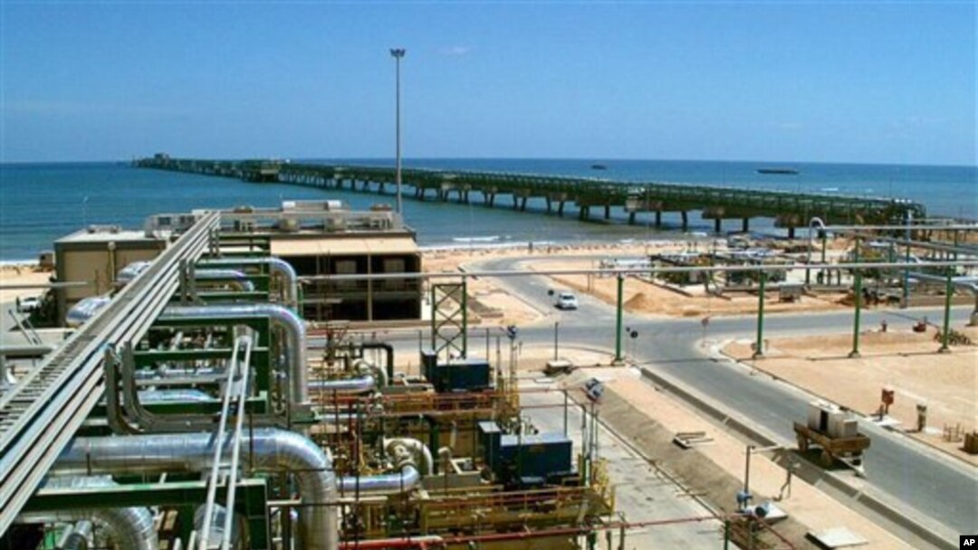An undated handout file picture made available by the Italian oil and gas company, Eni, shows the new Eni gas compression plant on the shore of Mellitah, Libya (file photo)