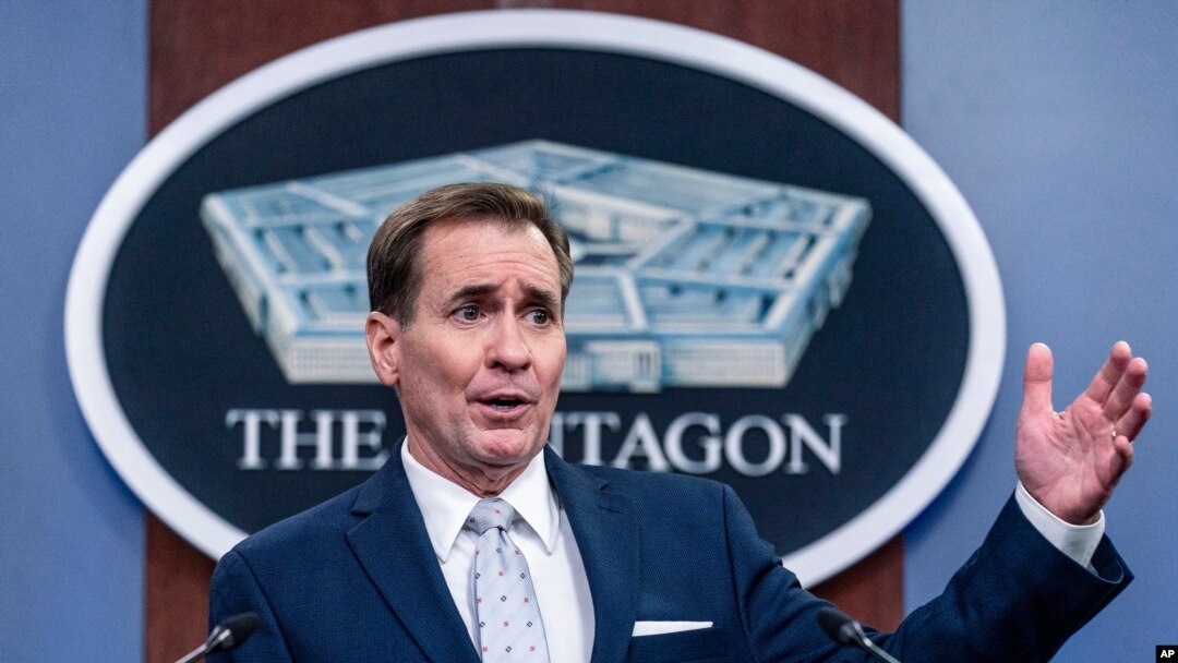 El secretario de prensa del Departamento de Defensa de Estados Unidos, John Kirby, en una alocución el 25 de agosto de 2021.