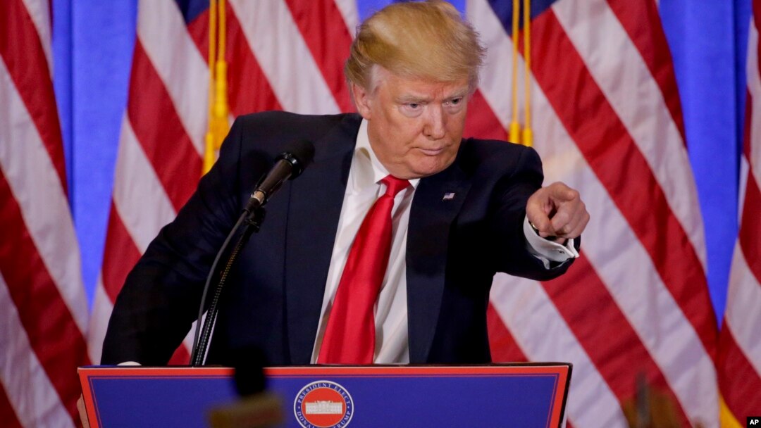 El presidente electo durante una conferencia de prensa en Nueva York.