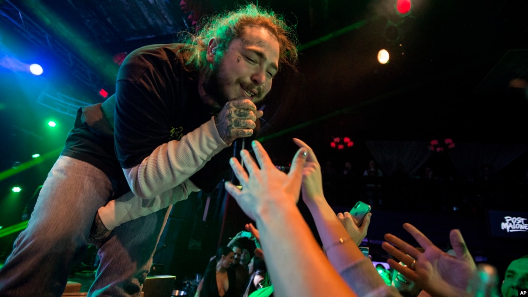 Post Malone performs during Snow Fest at Park City Live in Park City, Utah, Jan. 20, 2018.