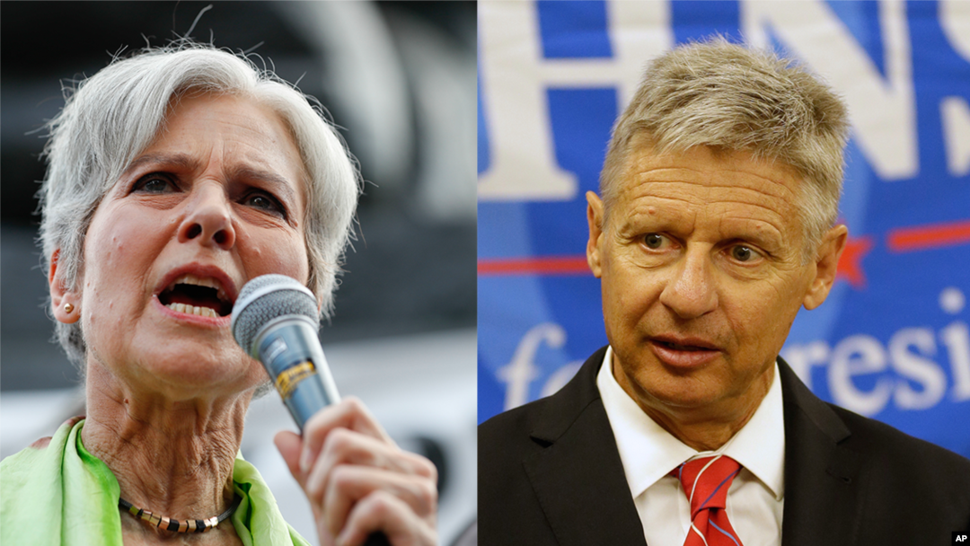 Jill Stein, the Green Party candidate, and Gary Johnson, the Libertarian Party candidate