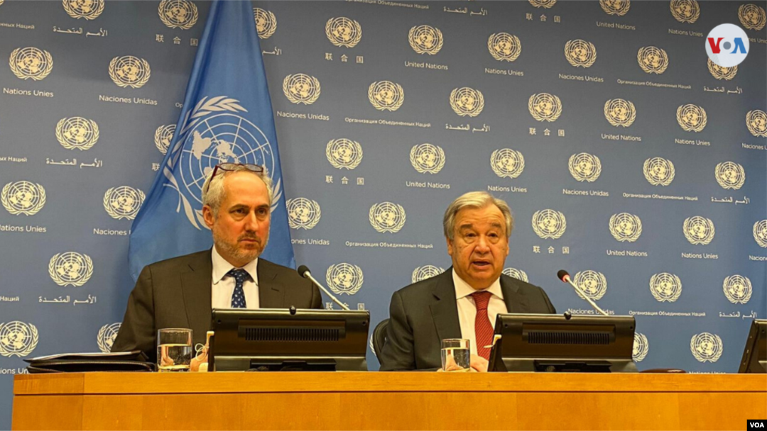 El secretario general de la ONU, Antonio Guterres, en la conferencia de prensa este martes 4 de febrero de 2020.
