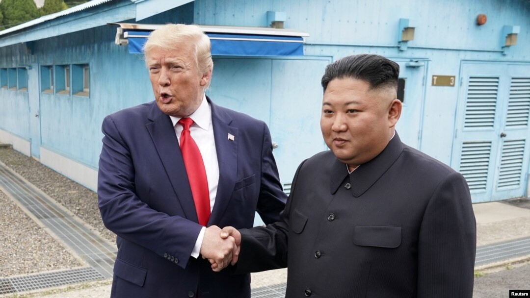 U.S. President Donald Trump meets with North Korean leader Kim Jong Un at the DMZ