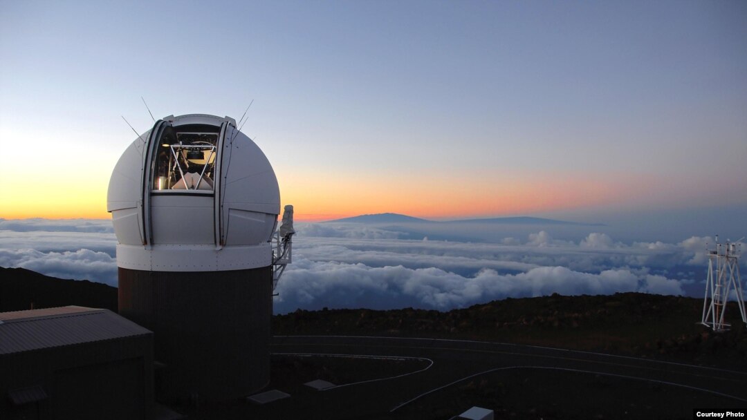 This undated photo made available by the University of Hawaii shows the Pan-STARRS1 Observatory on Haleakala, Maui, Hawaii at sunset. Object named Oumuamua first spotted last month by the Pan-STARRS telescope.