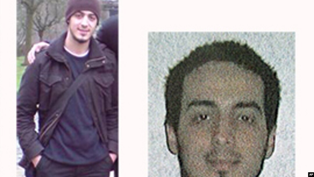 In this undated combination photo provided by the Belgian Federal Police in Brussels on Monday, March 21, 2016, suspect Najim Laachraoui is shown. 